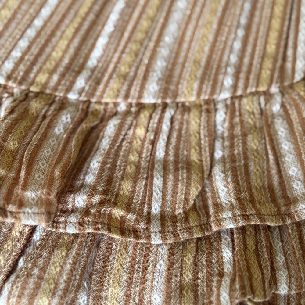 Striped Ruffle Skirt - Tan - Picture 2 of 4